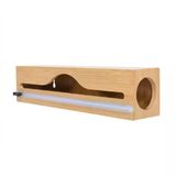 Uyt Life Bambu Streç Film Kesici ve Düzenleyici - Pratik Kesicili Alüminyum Folyo ve Yağlı Kağıt Saklama Kutusu - Mutfak Çekmece İçi Düzenleyici Organizer - 33 cm Uyumlu Ahşap Streç Kutusu