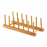 Uyt Life Bambu Tabaklık Kurutmalık – Ahşap Tabak Düzenleyici Stand, Katlanabilir Bulaşıklık, Tabak Kapak Bardak Organizer (Doğal Bambu)