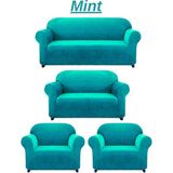 Uytm 3+2+1+1 Dokuma Jakar Koltuk Örtüsü. Lastikli, Esnek, Yıkanabilir Koltuk, Kanepe, Çekyat Örtüsü - 180 x 230 cm - Mint Yeşili