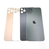 Uyumlu İphone 11 Pro Arka Kapak Lazer Kesim ( Pil Kapağı) Cam -- Siyah
