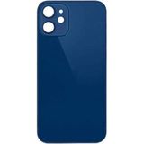 Uyumlu İphone 12 Mini Arka Kapak Lazer Kesim ( Pil Kapağı) Cam -Mavi