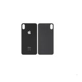 Uyumlu İphone Xs Max Arka Kapak Lazer Kesim ( Pil Kapağı) Cam - - Siyah