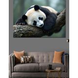 Uyuyan Dev Panda Dekoratif Kanvas - Mdf Ahşap Tablo