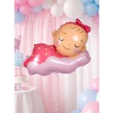 Uyuyan Kız Bebek Folyo Balon – Cinsiyet Partisi & Baby Shower Süsü 98 cm