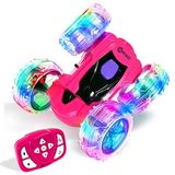 Uzaktan Kumanda Araba, Contixo SC3 RC Arabalar Dublör Araba Oyuncak, 4WD 2.4Ghz Çift farlar ile 360A ° Döner RC Car Taraflı, Boys/Kız Çocuk Otomobil (Pembe)