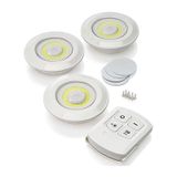 Uzaktan Kumandalı 3lü Spot Led Lamba Pilli Dolap Işığı Fc086