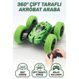 Uzaktan Kumandalı 5 Fonksiyonlu Işıklı Şarjlı 360 Derece Dönebilen Oyuncak Akrobat Araba Yeşil