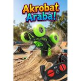 Uzaktan Kumandalı Akrobat Araba - 360 Derece Dönen Takla Atan Çılgın Stunt Car - Yeşil