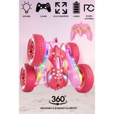Uzaktan Kumandalı Araba 4x4 Akrobatik LED Işıklı Sarj Edilebilir 2.4ghz Pembe - Pembe - Beyaz