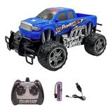 Uzaktan Kumandalı Canavar Ranger Araba Şarjlı Full Fonksiyon 4x2 Off Road Kamyon Oyuncak Arazi Aracı (MAVİ)