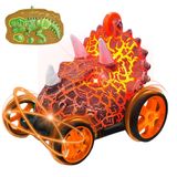 Uzaktan Kumandalı Dinozor Araba 360° Hareketli, Pilli,ışıklı, Drift Atan Full Fonksiyon, Ön Tekerlekleri Akrobat Dönebilen Araba (Kahverengi)