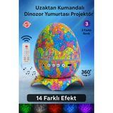 Uzaktan Kumandalı Dinozor Yumurtası Galaxy Projektör Bluetooth Hoparlör Gece Lambası 360° 3 Farklı Renk - Mavi