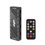 Uzaktan Kumandalı Fan Hubı, 4Pin PWM Bağlantı Noktası ve 5V 3Pin ARGB Bağlantı Noktası, Toplam 16 Bağlantı Noktası, Denetleyicili PC Fan Hub SATA Güç Kaynağı Güç Kaynağı