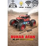 Uzaktan Kumandalı Full Fonksiyon Şarjlı LED Işıklı Buhar Atan Rc Off Road Rock Crawler Araba 22CM - Kırmızı