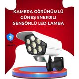 Uzaktan Kumandalı Güneş Enerjili LED Güvenlik Lambası Kamera Tipi Hareket Sensörlü - 0 - Siyah
