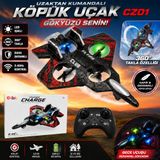 Uzaktan Kumandalı Köpük Uçak 25 Cm Cz01 Led Işıklı Rc Drone Uçak 2.4Ghz Şarjlı Takla Özellikli