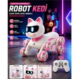 Uzaktan Kumandalı LED Işıklı Ses Efektli 360° Hareket Eden Oyuncak Akıllı Robot Kedi 23 cm