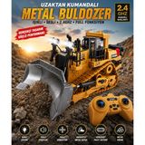 Uzaktan Kumandalı Metal Buldozer Işıklı Sesli 2.4Ghz Full Fonksiyon Profesyonel İş Makinesi