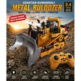 Uzaktan Kumandalı Metal Buldozer Işıklı Sesli 2.4Ghz Full Fonksiyon Profesyonel İş Makinesi