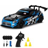 Uzaktan Kumandalı RC Drift Arabası 15 KM Hız Yapan 4x4 Çekiş Şarjlı 3 Adet Drift Kukası Hediyeli Renk Seçenekli Ralli Spoiler Araba (Mavi)