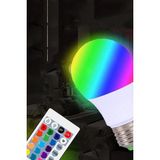 Uzaktan Kumandalı Renk Değiştiren Ampul Rgb 9W Beyaz Dahil 16 Renkli Tasarruflu Ampul