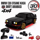 Uzaktan Kumandalı Retro Drift Arabası Retro Efsane Kasa 30 KM/H Sürat Yapabilen 4x4 Şarjlı Hız Ayarlı LED Işıklı 7 Farklı Renk 2 Farklı Mod (Siyah)