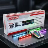 Uzaktan Kumandalı Rgb Ayak Altı Led Lamba Seti - 12V Tak-Çalıştır Kolay Montaj Araç İçi Ambiyans Aydınlatma (4’Lü Set / 48 Led)