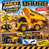 Uzaktan Kumandalı Şarjlı Damperli Kamyon 5 Fonksiyonlu 2.4G İş Makinesi Oyuncak