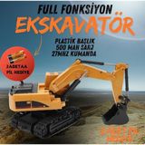 Uzaktan Kumandalı Şarjlı Işıklı Kepçe Ekskavatör - Kahverengi