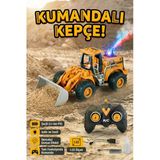 Uzaktan Kumandalı Şarjlı Kepçe 1:22 Ölçek Gerçekçi Duman Çıkaran Işıklı Sesli Oyuncak İş Makinesi