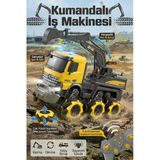 Uzaktan Kumandalı Şarjlı Kepçe İş Makinesi - Mecanum Tekerlekli, Işıklı Sesli, Yatay Giden Oyuncak