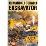Uzaktan Kumandalı Şarjlı Kepçe - Metal Başlıklı Buharlı Işıklı Ve Sesli Ekskavatör İş Makinesi Çok Renkli