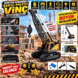 Uzaktan Kumandalı Şarjlı Paletli Vinç 6 Fonksiyon 640° Dönüşlü Işıklı İş Makinesi