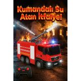 Uzaktan Kumandalı Su Atan İtfaiye Arabası - Şarjlı, Işıklı Ve Sesli Oyuncak Araba (24 Cm)