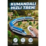Uzaktan Kumandalı Tren Seti 30 Parça Sesli ve Işıklı Büyük Boy Raylı Hızlı Tren Oyuncak - Çok Renkli