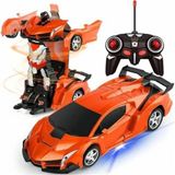 Uzaktan Kumandalı Turuncu Transformers Tarzı Robota Dönüşen Oyuncak Araba Ferrari