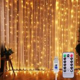Uzaktan Kumandalı USB 8 Animasyonlu 2x2 M 10 Saçak 200 Led Peri Telli Perde Led Renkli