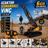 Uzaktan Kumandalı Vinç Oyuncak 1:24 Ölçek 6ch Işıklı - 10 cm