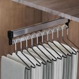 Uzatılabilir Çekme Elbise Askısı Ray Rafı - Ayarlanabilir Sürgülü Dolap Çubuğu, 2 Raylı, 30-80 cm (31,5 inç), Maksimum Depolama Verimliliği için Dayanıklı 201 Çelik Kaplama