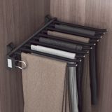 Uzatılabilir Pantolon Rafı - 10/22 Kol Klozet Askısı, Çift Dilsiz Kılavuz Rayları, Gardırop Yanı/Üst Montaj için Yerden Tasarruf Sağlayan Pantolon Düzenleyici, Verimli Giyim Depolama Çözümü