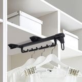 Uzatılabilir Pull-Out Pantolon Rafı - Kabanlar, Pantolonlar, Eşarplar için Dayanıklı Dolap Çubuğu - Çelik Bilyalı Dilsiz Sürgülü Ray - Yerden Tasarruf Sağlayan Gardırop Askısı (45 cm)