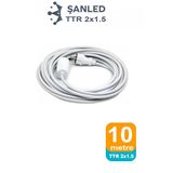 Uzatma Kablosu 2X1,5 Mm Ttr Topraklı Seyyar Kablo 10 Metre
