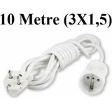 Uzatma Seyyar Kablosu Tekli Priz 10 Metre 3x1,5 mm Seyyar Uzatma Kablosu