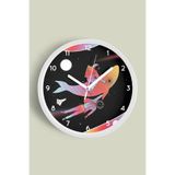 Uzay - Astronot - Astronomi Temalı Çocuk Odası Modern Duvar Saati - 25cm - Önü Camlı Beyaz Kasa, JH0043S25BKP