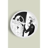 Uzay - Astronot - Astronomi Temalı Modern Duvar Saati - 35cm - Önü Camlı Beyaz Kasa, JH0004S35BKP