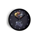 Uzay - Astronot - Gezegen Temalı Modern Duvar Saati - Çocuk Odası - 30cm - Önü Camlı Siyah Kasa, JH0356S30SKP