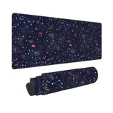 Uzay Galaksi Takımyıldızı Masa Matı, Büyük Samanyolu Galaxy Uzay Oyun Klavyesi Mouse Pad, Kaymaz Kauçuk Taban Masa Pedi Kalın Dikişli Kenarlar Su Geçirmez Mousepad Fare Altlığı 80 cm x 30 cm