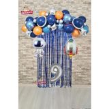 Uzay Konsept Doğum Günü Yaş Balonlu Astroketli Balon Zinciri Seti Uzay Gezegen Doğum Günü Partisüsü, 125452100025