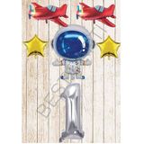 Uzay Temalı Gümüş Rakamlı Folyo Balon Seti Yaş 1