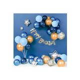 Uzay Temali Mavi Tonlarin Balon Zincir Set